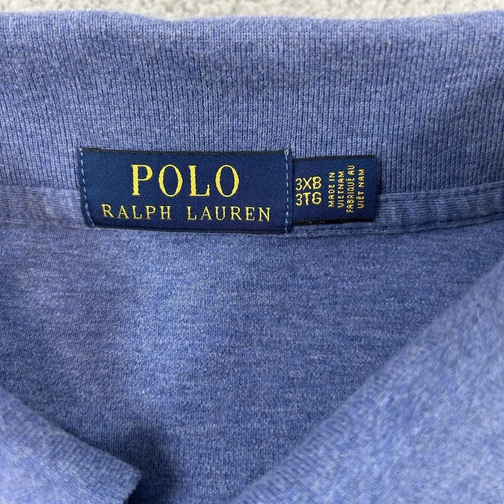 Polo Ralph Lauren Polo Shirt Mens 3XL Blue‎ Pima Cotton Big Pony Classic Fit